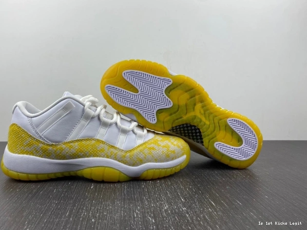 AH7860-107 Jordan Snakeskin Air 11 Low Yellow WMNS 0705